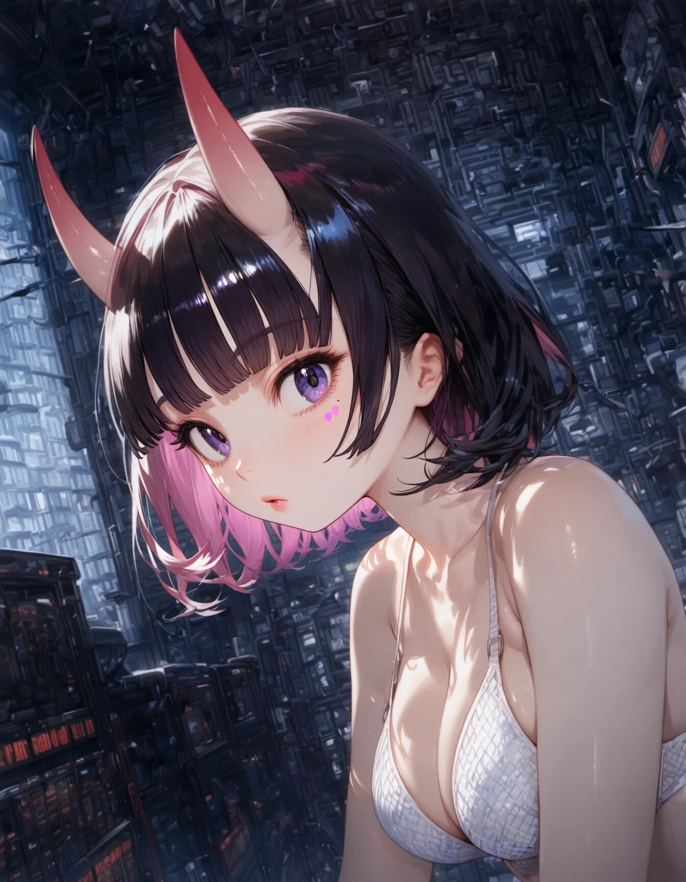 Neon Horns in a Silent Grid