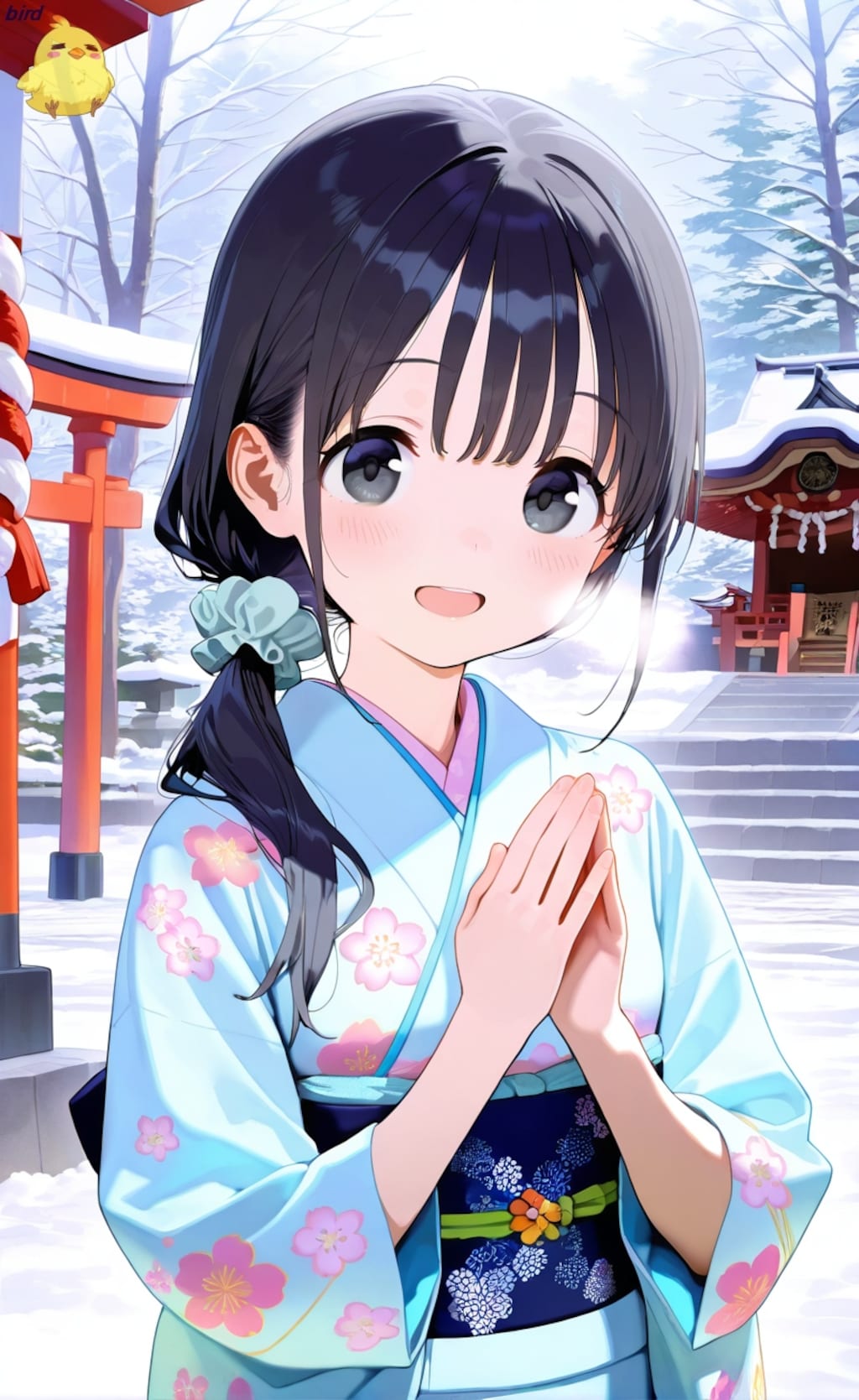 手を合わせるあずさちゃん