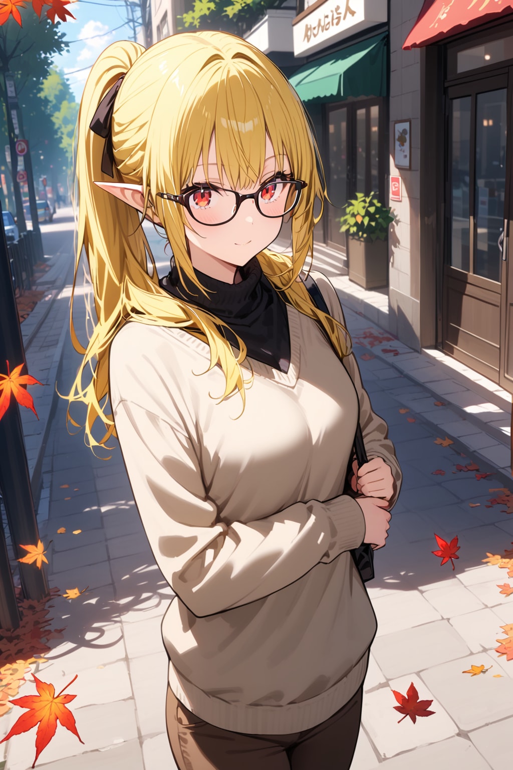 秋服のエルフちゃん | の人気AIイラスト・グラビア