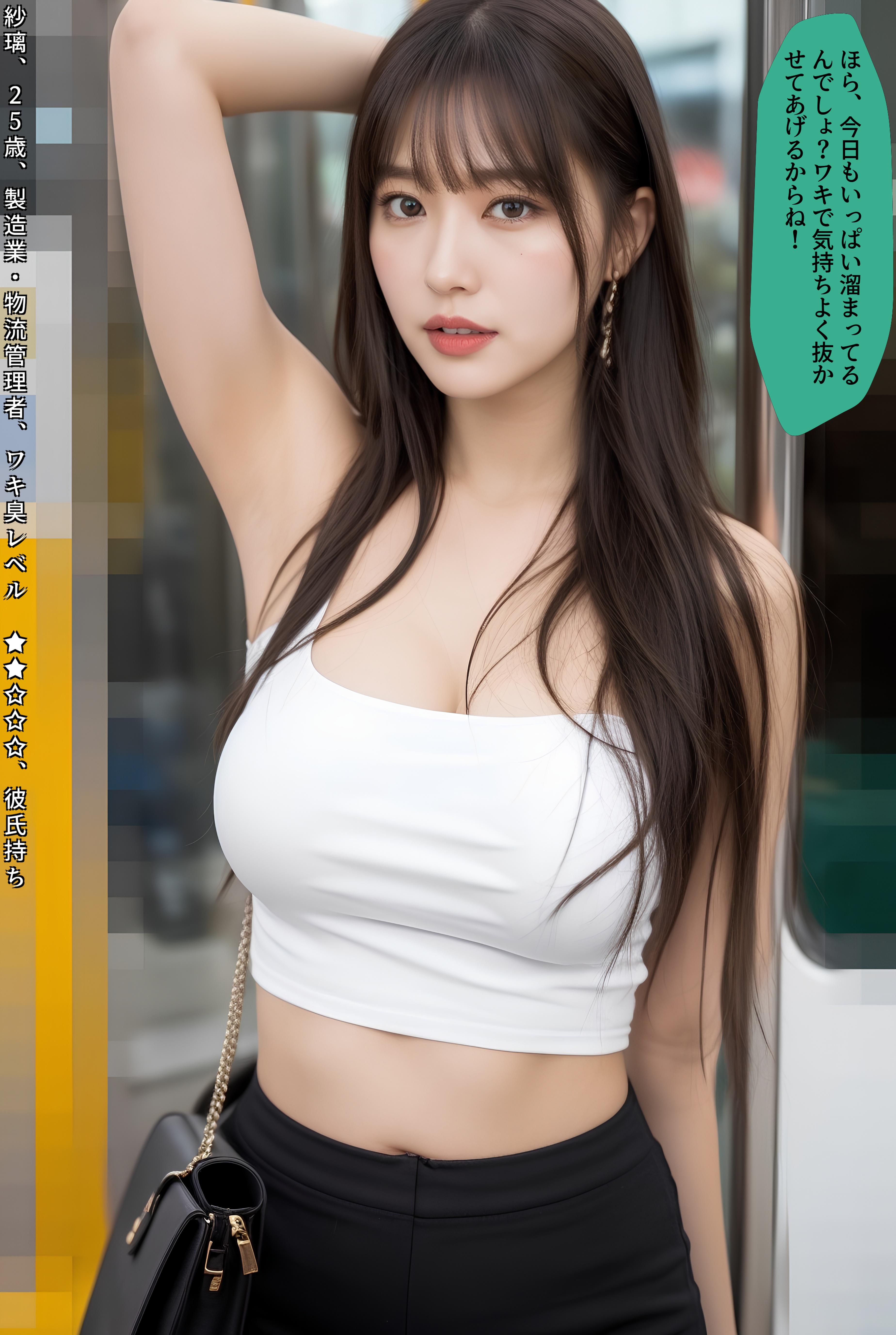 【特別公開】【高画質】電車内わき見せ美女 part1