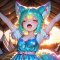 9枚）あくびをするケモ耳エルフさん 7枚目
