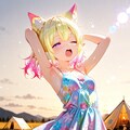 9枚）あくびをするケモ耳エルフさん 3枚目