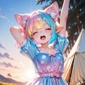 9枚）あくびをするケモ耳エルフさん 8枚目