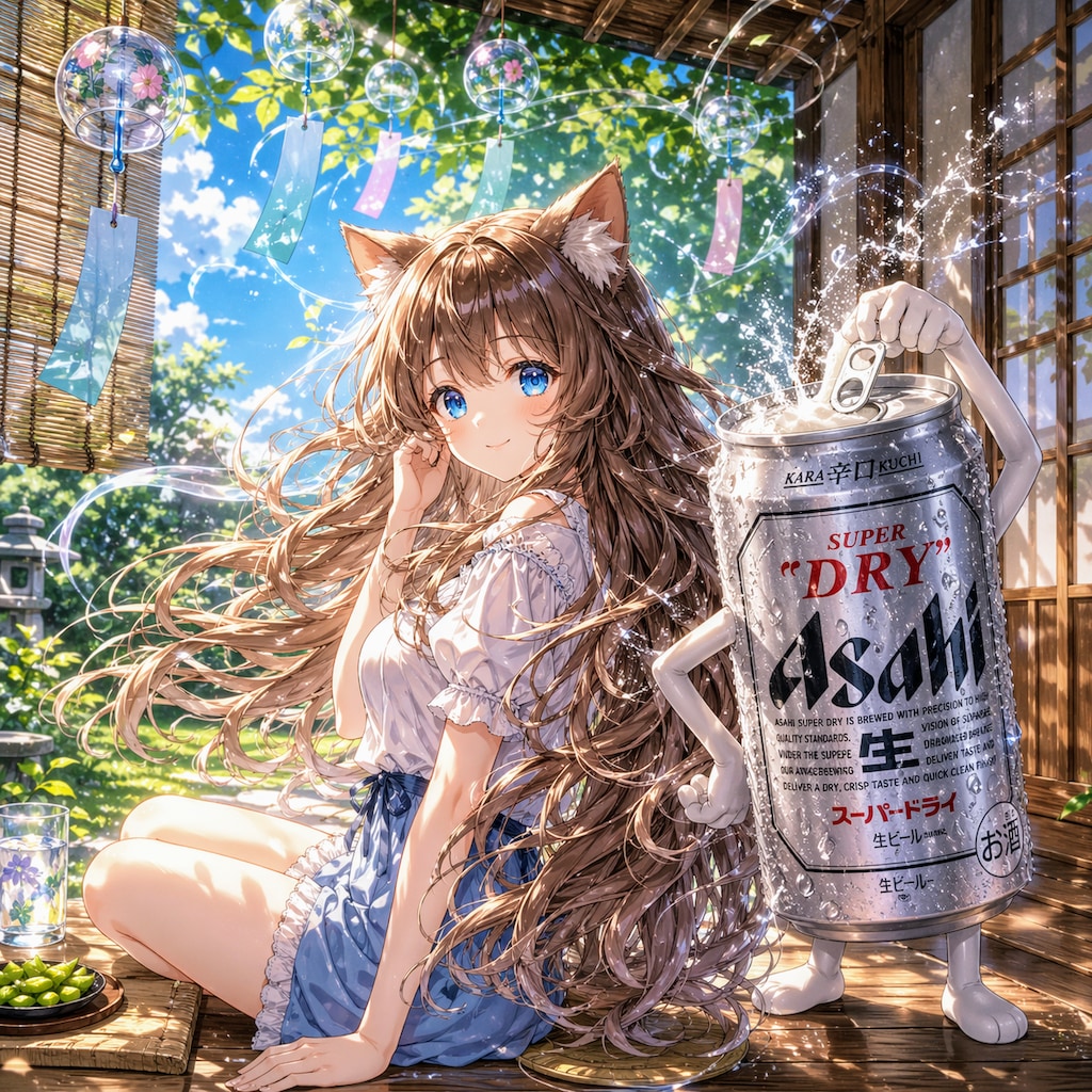 風鈴と開栓な小さな女の子