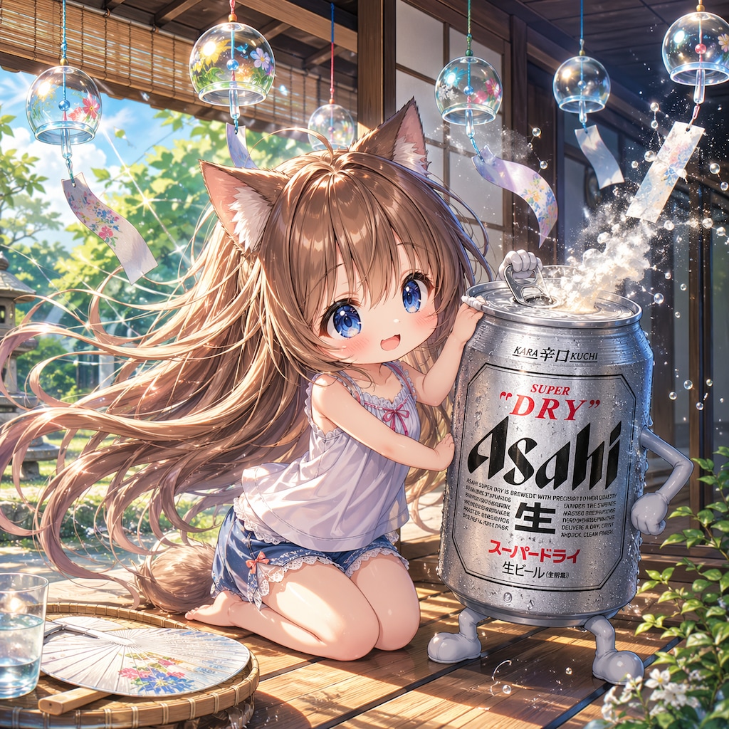 風鈴と開栓な小さな女の子