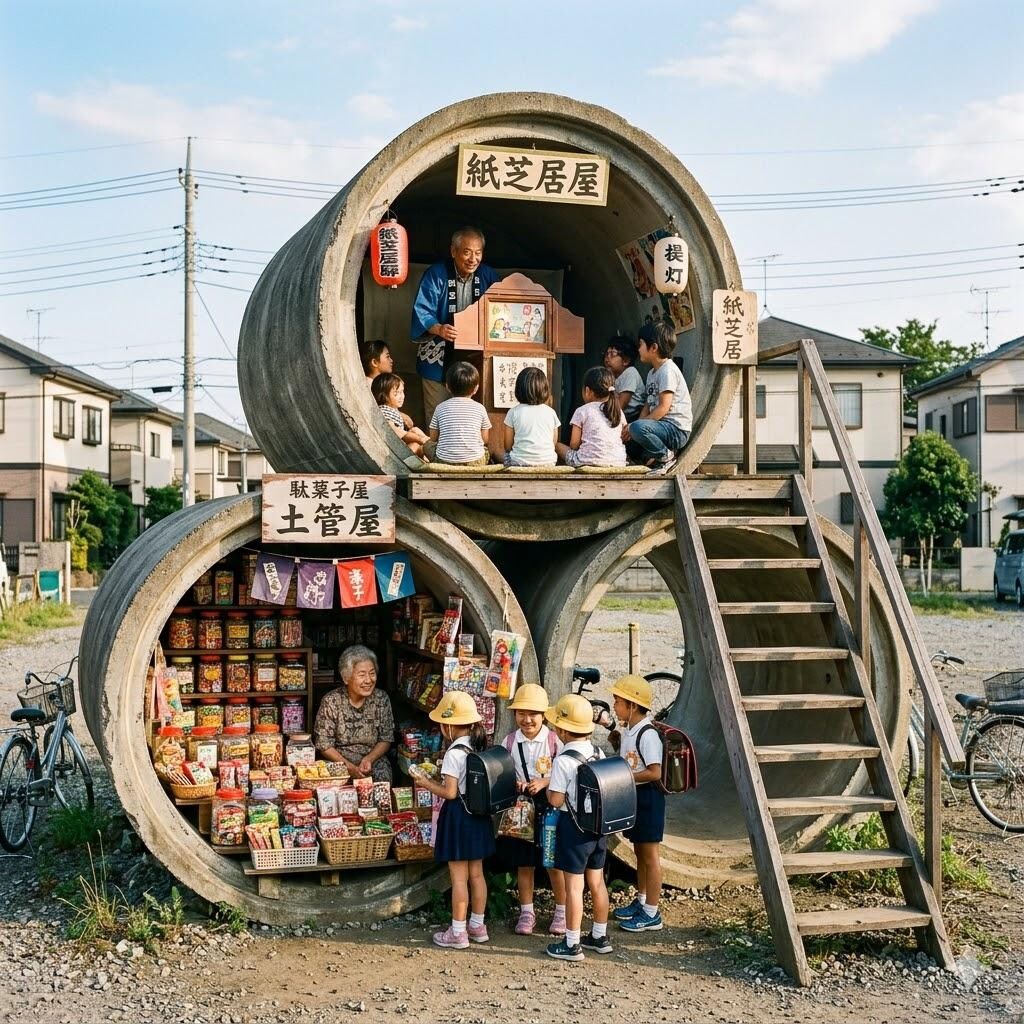 土管を利用した駄菓子屋
