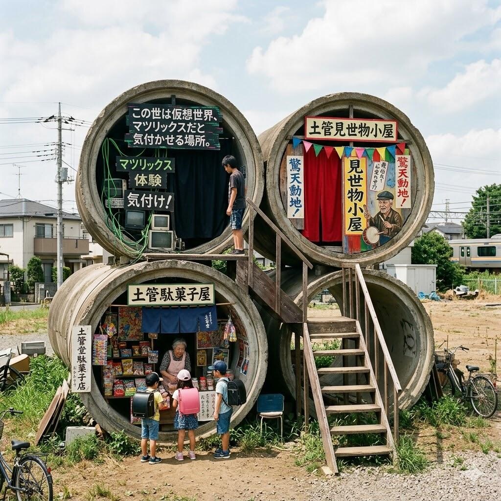 土管を利用した駄菓子屋