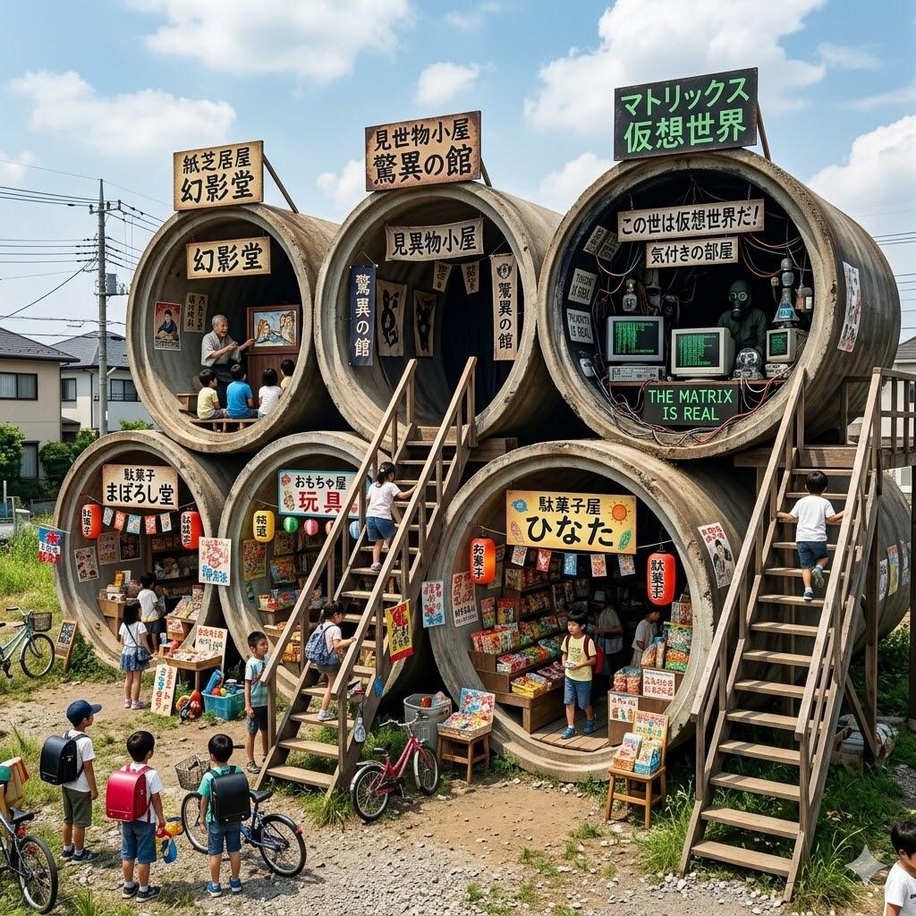 土管を利用した駄菓子屋