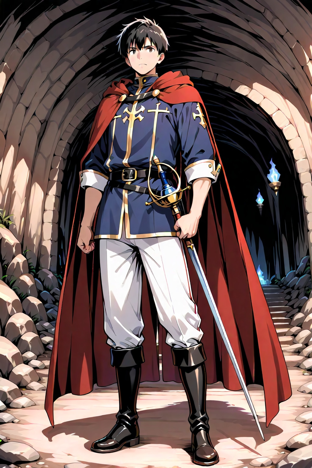 古代遺跡地下,大型男性魔法剣士2-1 | の人気AIイラスト・グラビア