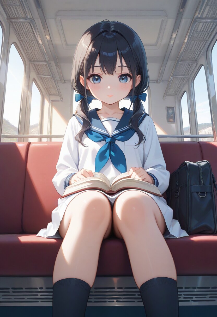 正面に座った少女(4)