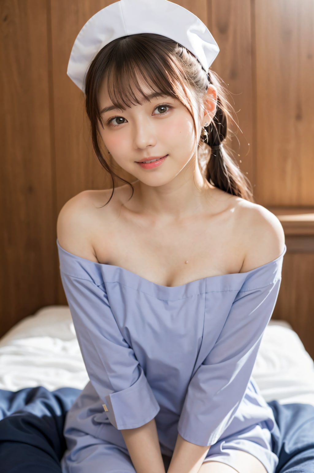 オフショルダーのナース