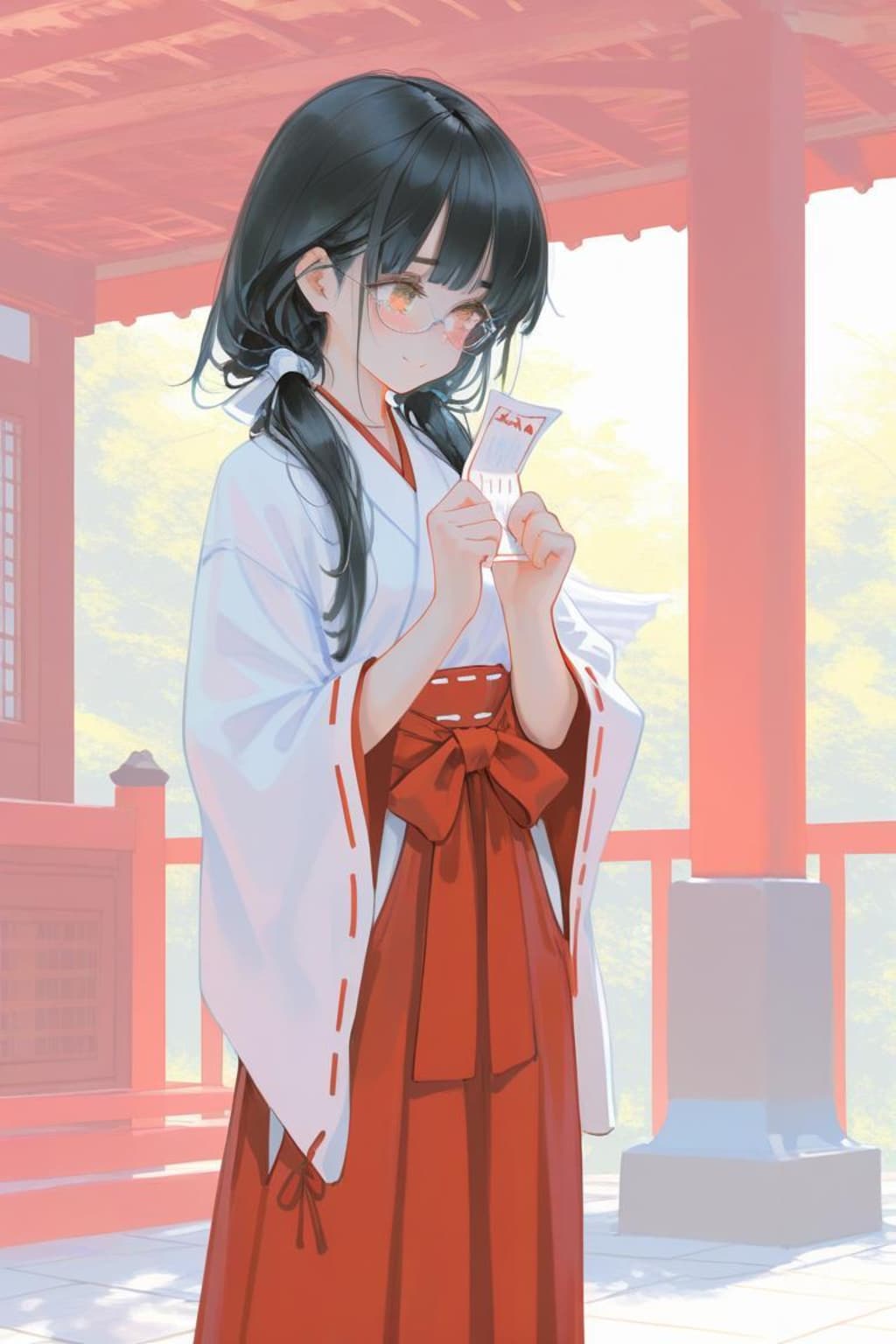 <うちの子ちゃん>神社でアルバイト⛩️