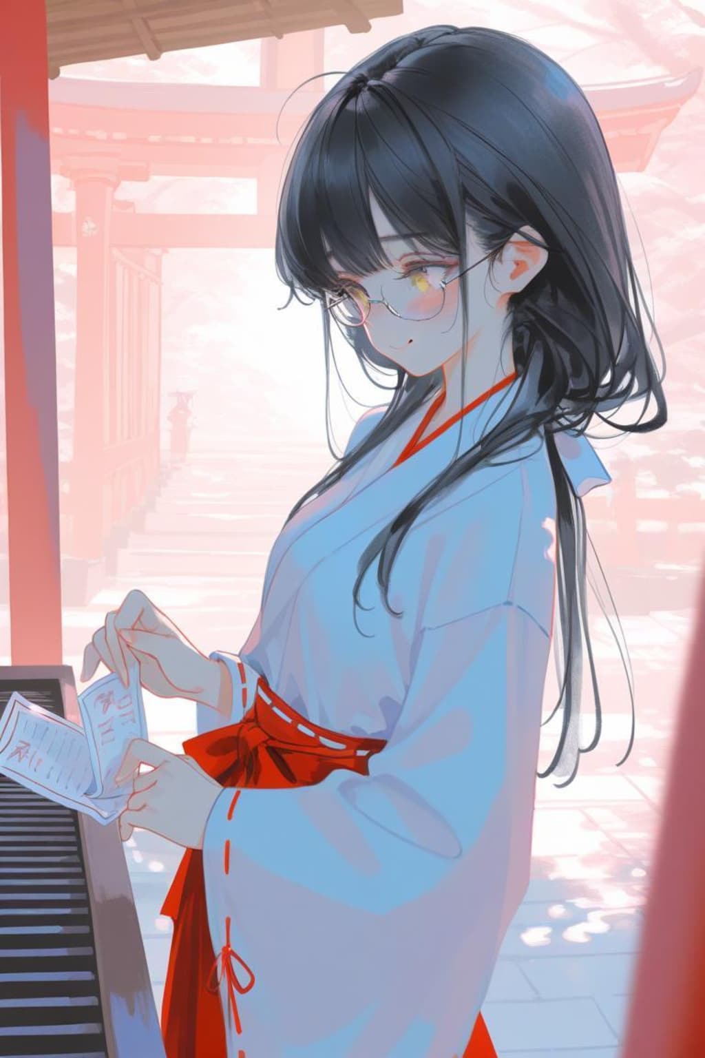 <うちの子ちゃん>神社でアルバイト⛩️