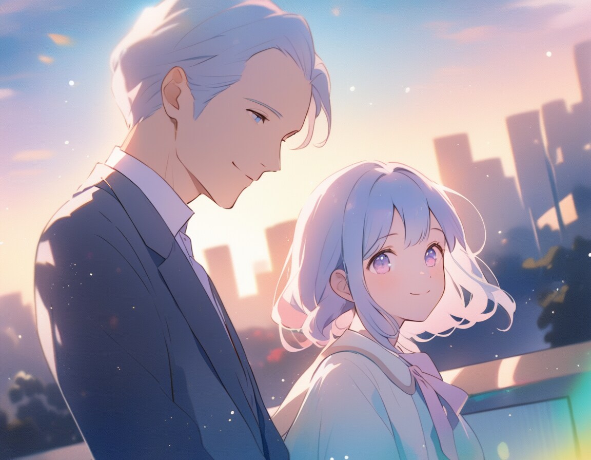 孫と歩く老紳士