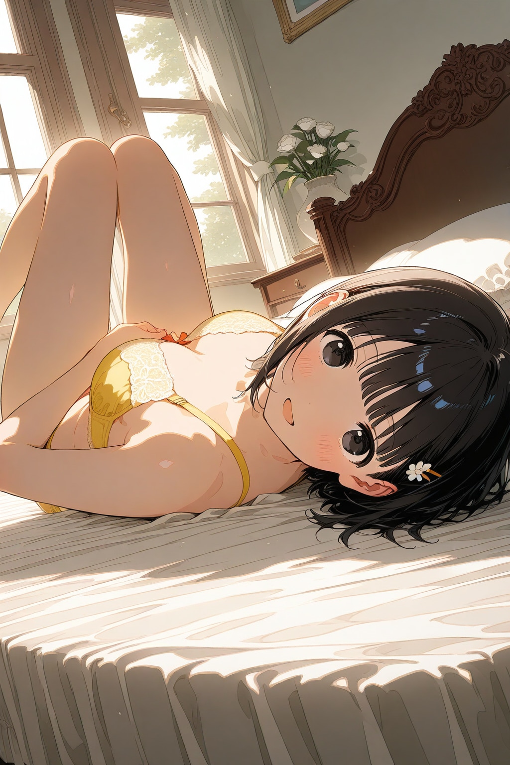 ベッドの上の妹ちゃん✨