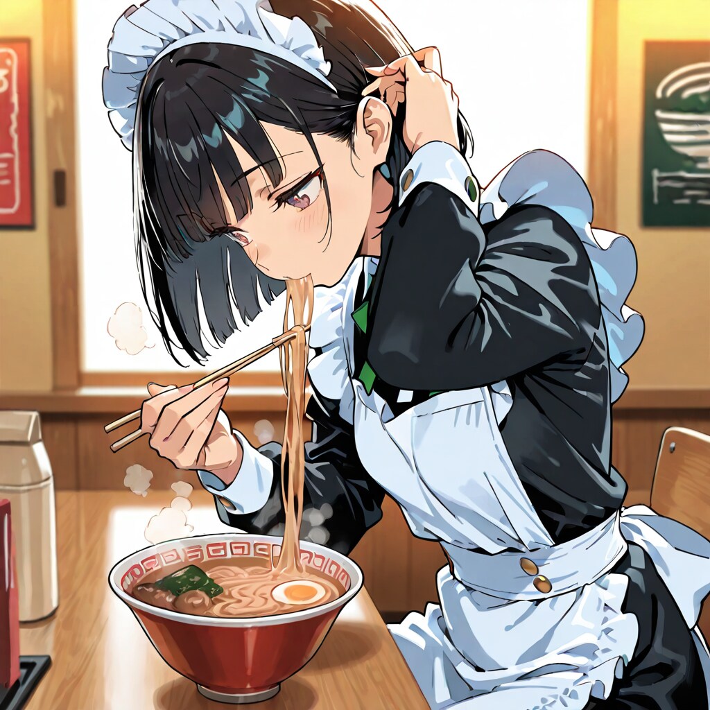 ラーメンを食べる時のあの仕草 | の人気AIイラスト・グラビア