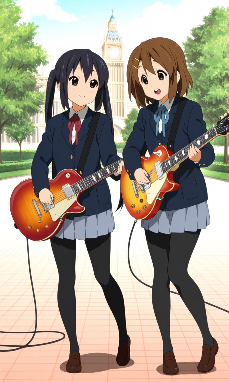 ロンドンで仲良く唯&梓🇬🇧🎸❤️ | の人気AIイラスト・グラビア