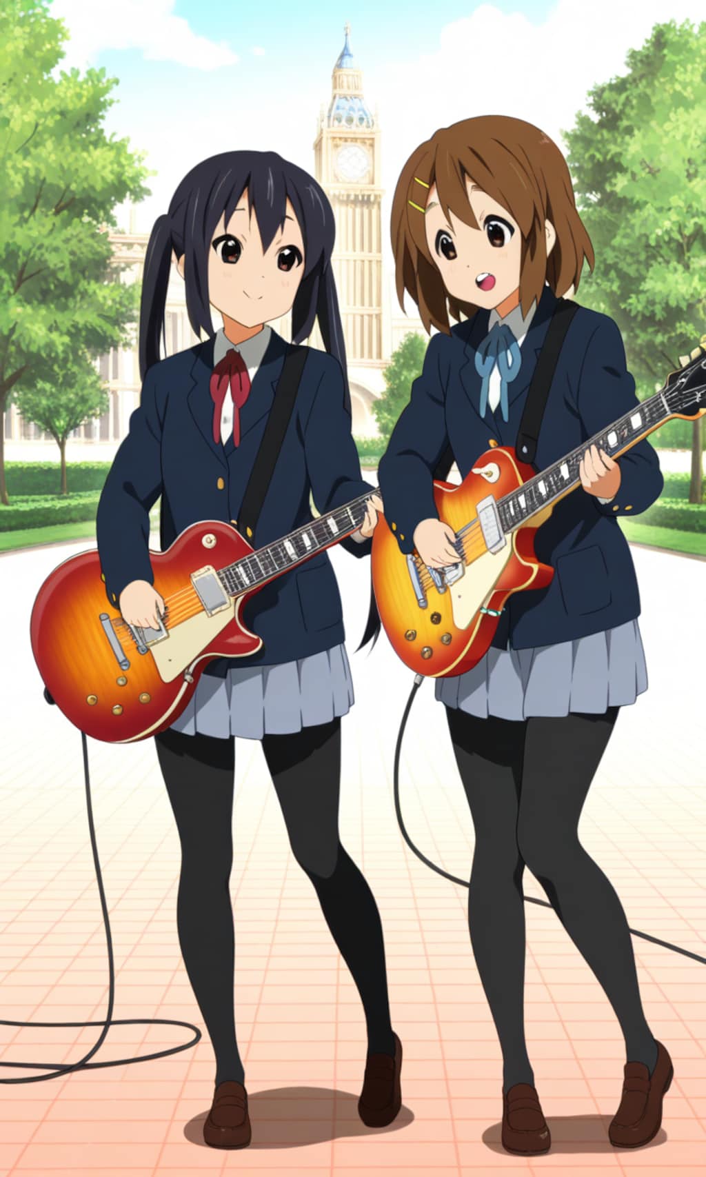 ロンドンで仲良く唯&梓🇬🇧🎸❤️
