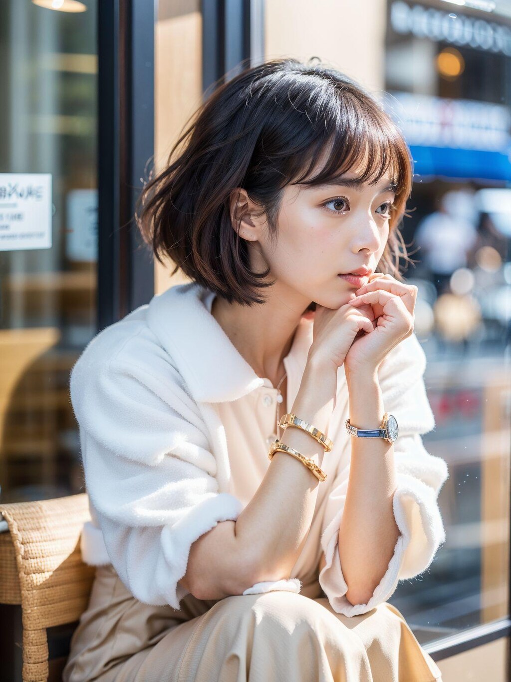 美女と喫茶店で待ち合わせ