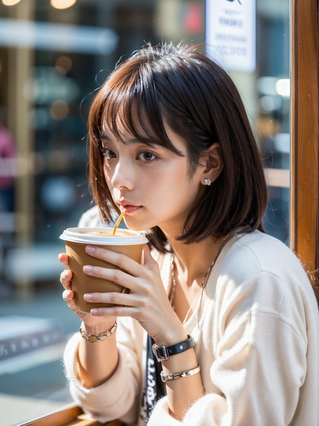 美女と喫茶店で待ち合わせ