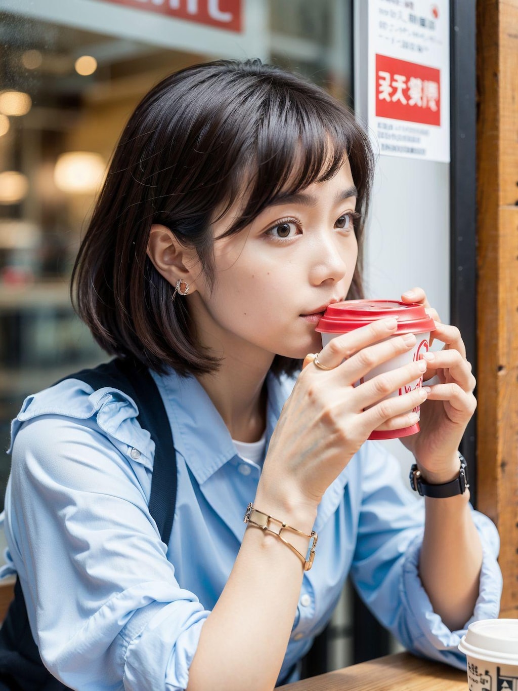 美女と喫茶店で待ち合わせ