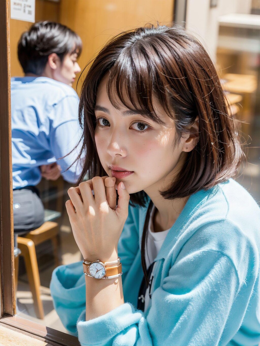 美女と喫茶店で待ち合わせ