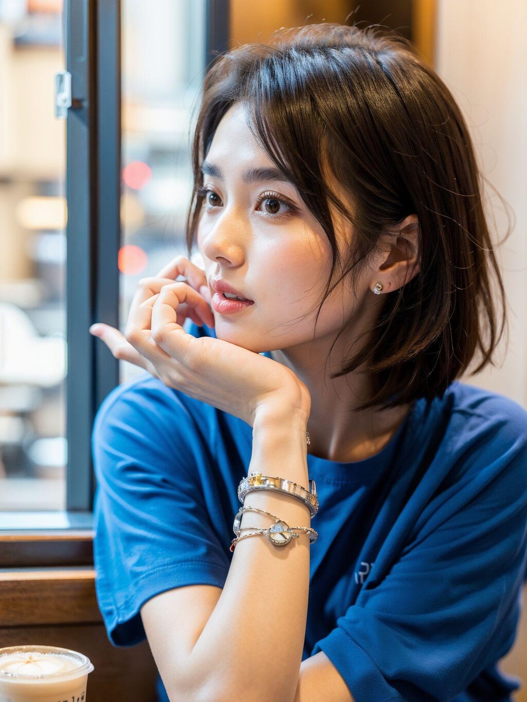 美女と喫茶店で待ち合わせ