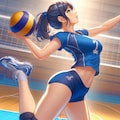 バレーボール女子3(ImageCreator) 4枚目