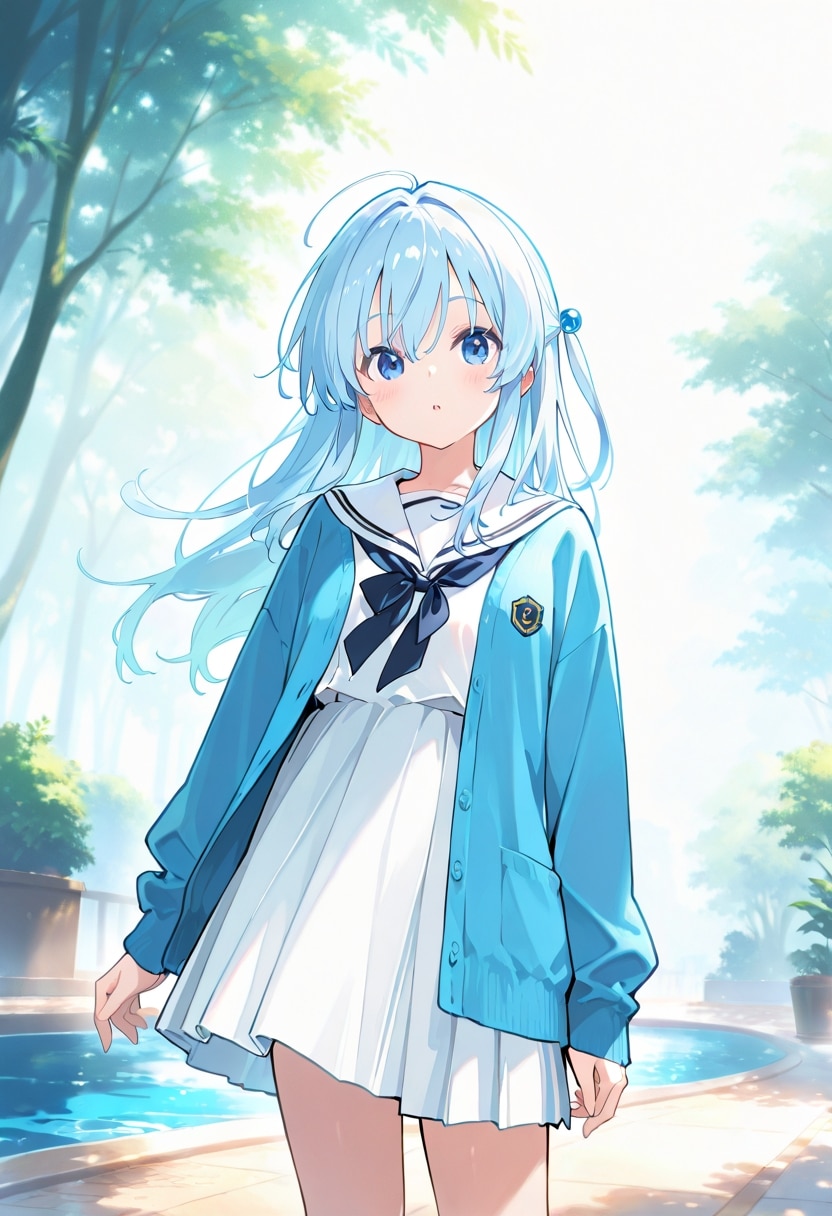 青髪の彼女 | の人気AIイラスト・グラビア
