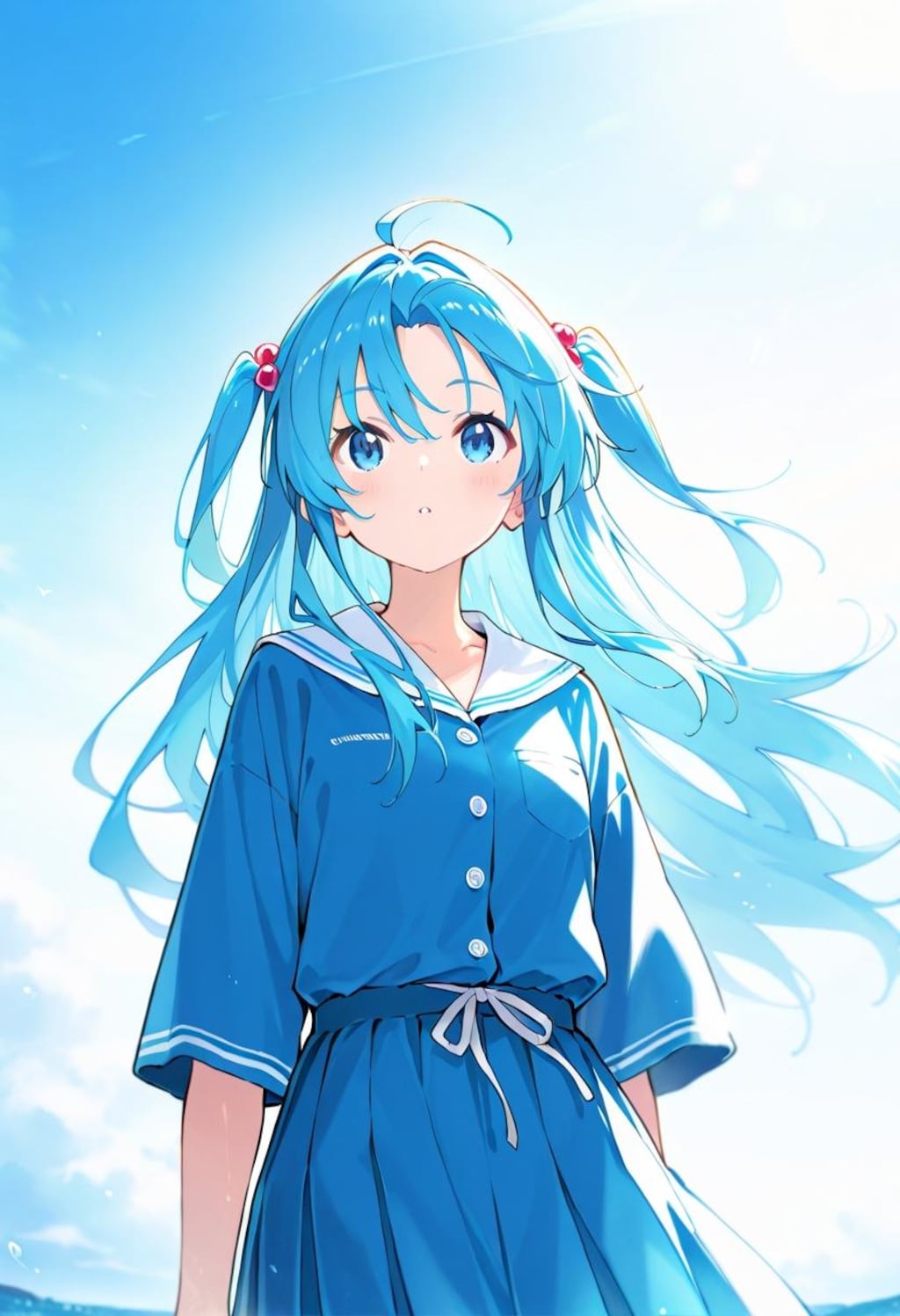 青髪の彼女