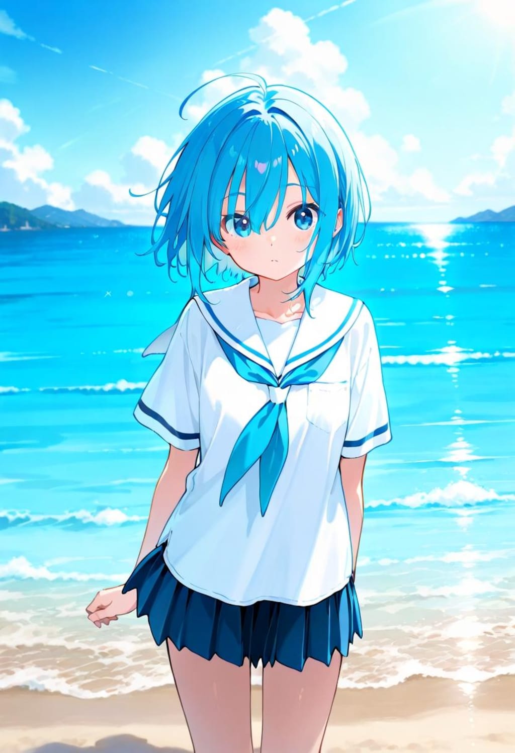 青髪の彼女