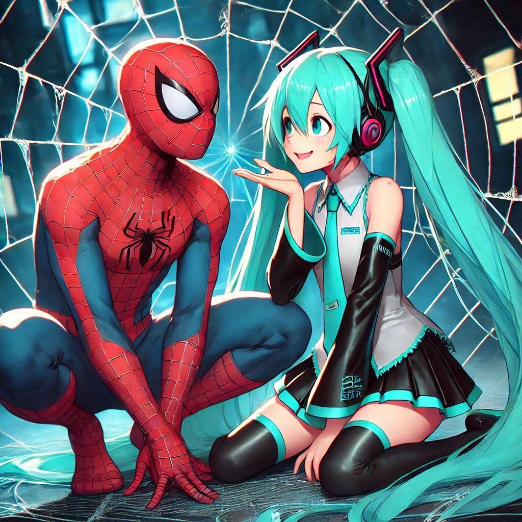 スパイダーマンと初音ミク