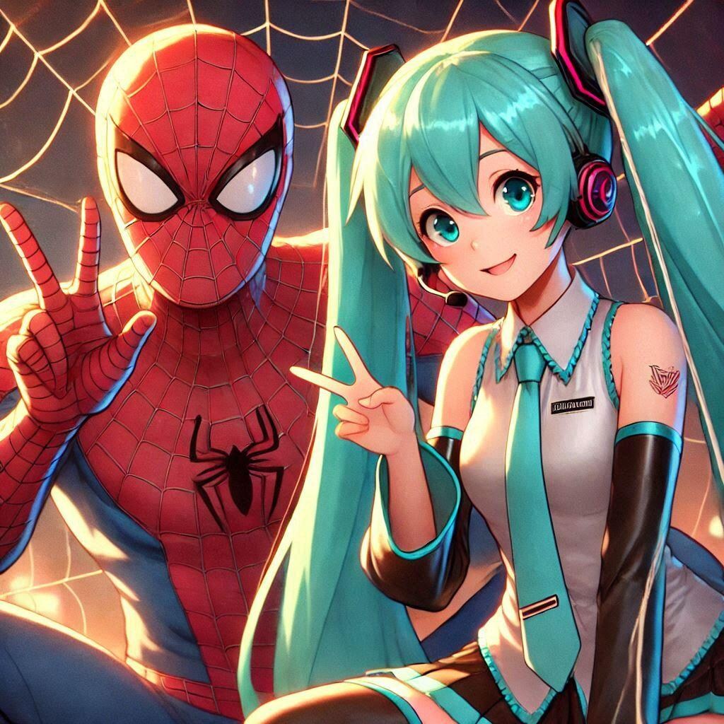 スパイダーマンと初音ミク