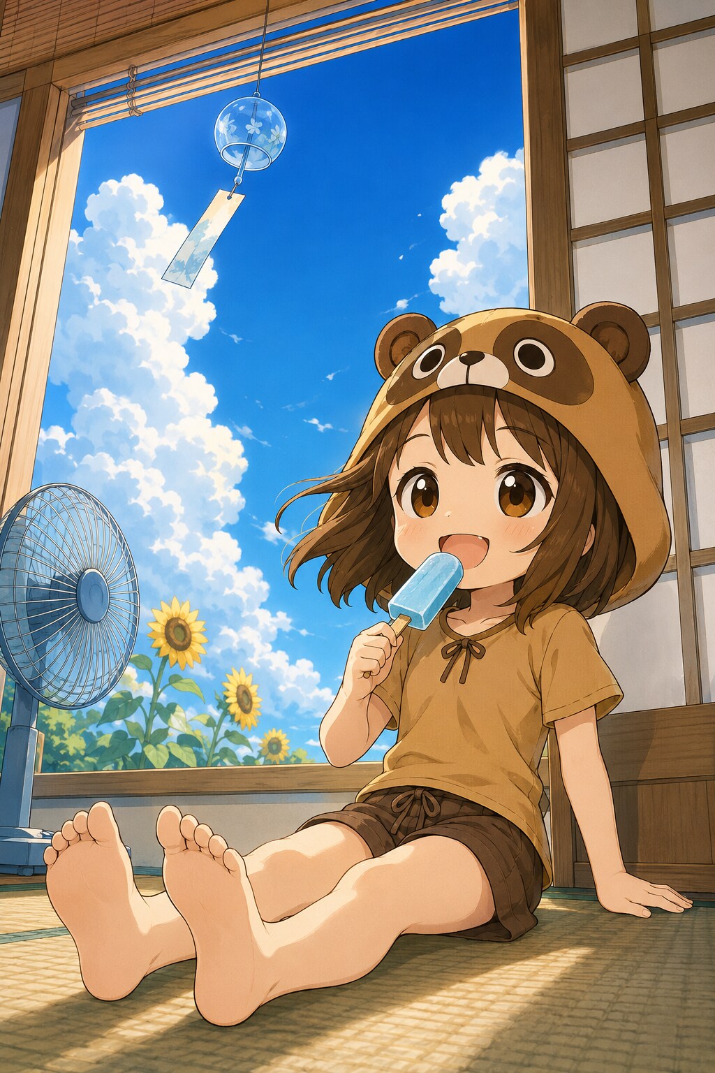 アイス冷たいたぬ〜