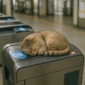 駅の改札にいる猫 7枚目