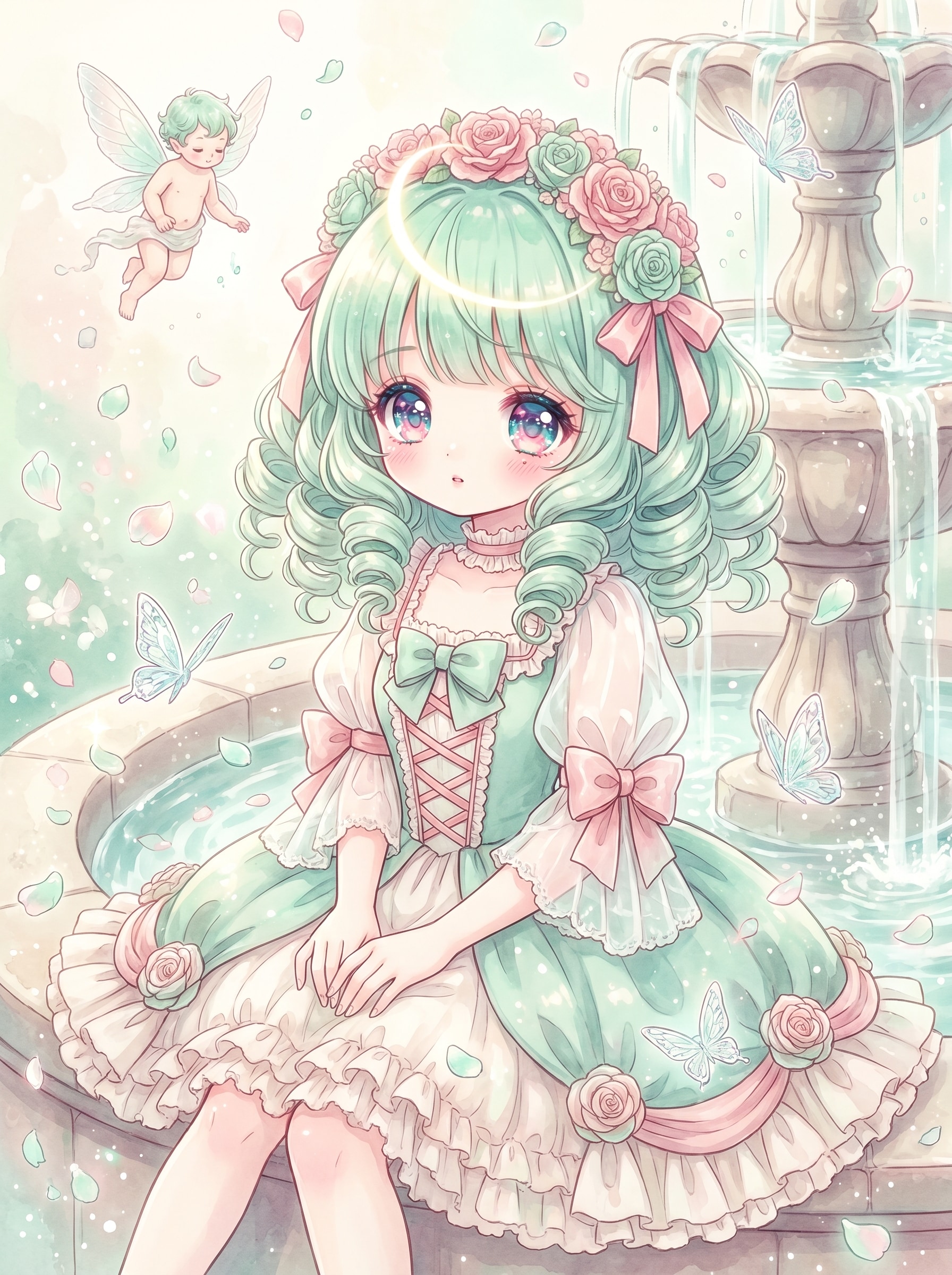薄薔薇翠螺髪