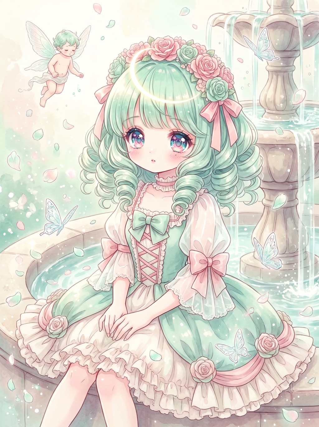 薄薔薇翠螺髪