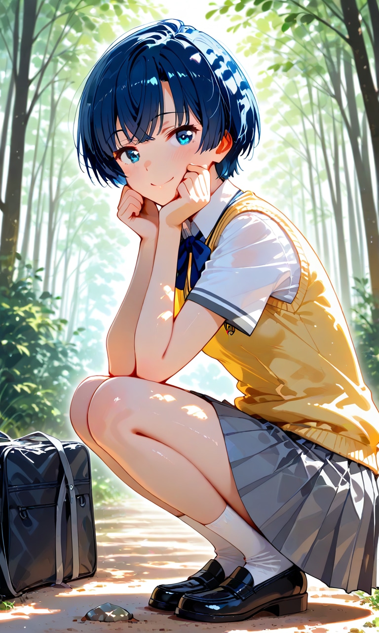 林の中の柑菜ちゃん