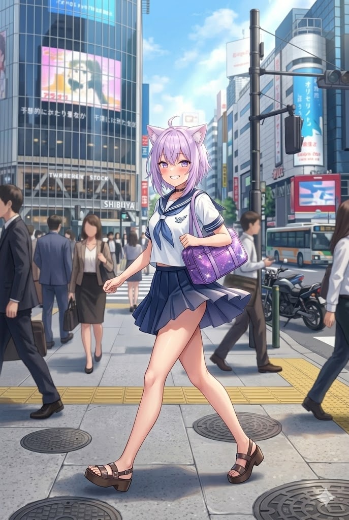 セーラーで街を闊歩するシス