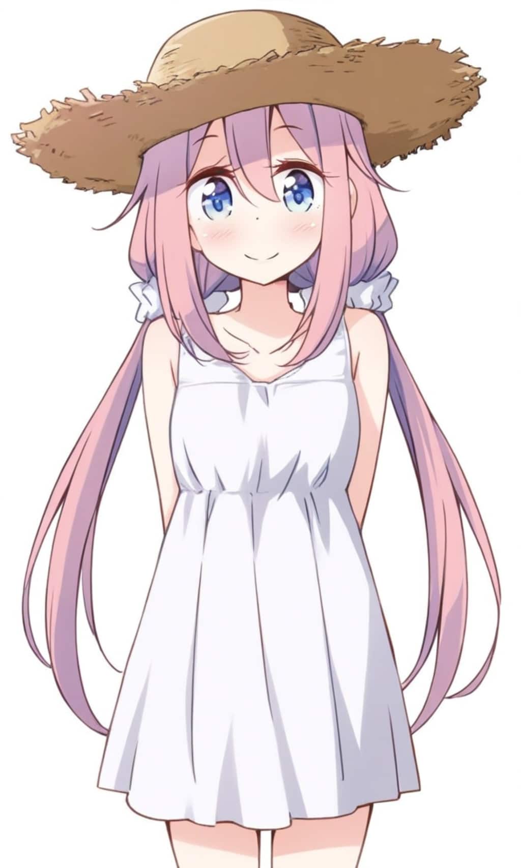各務原なでしこ 麦わら帽子とワンピース