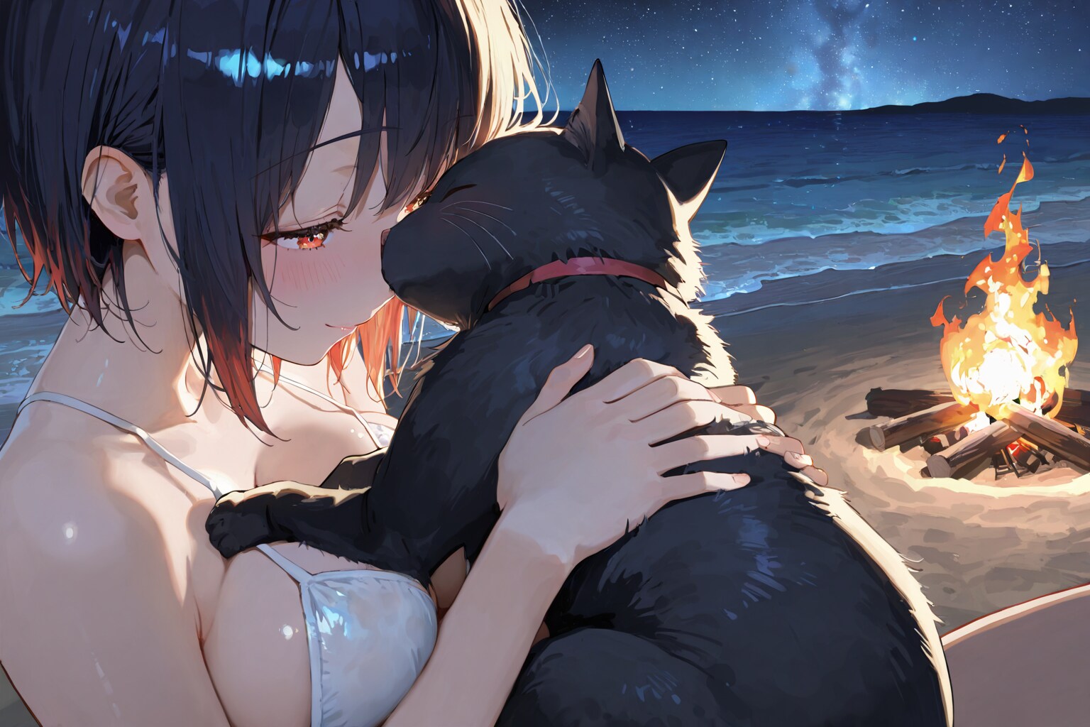 猫といる無人島