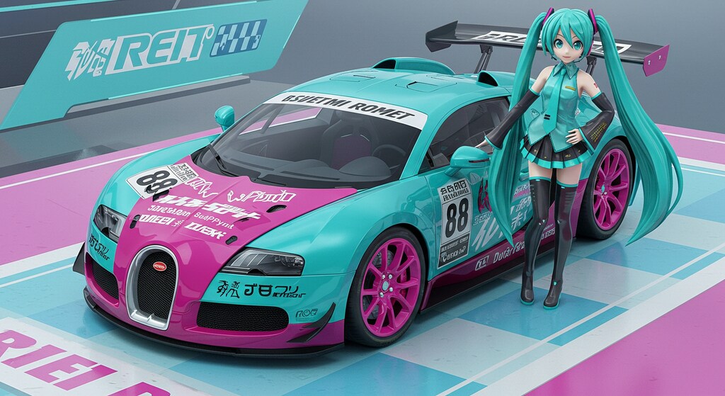 初音ミクとブガッティヴェイロン