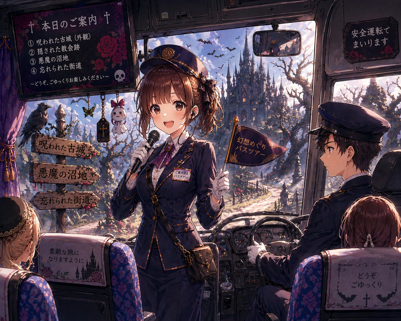 不穏なバスガイド