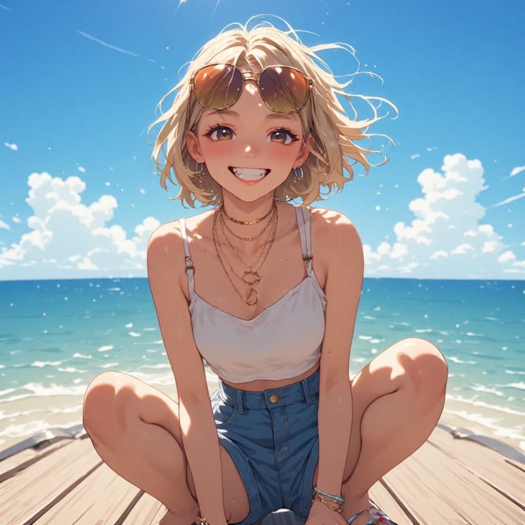 金髪ギャル サングラス