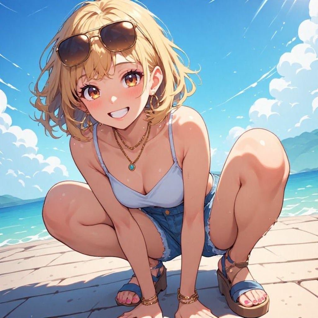 金髪ギャル サングラス