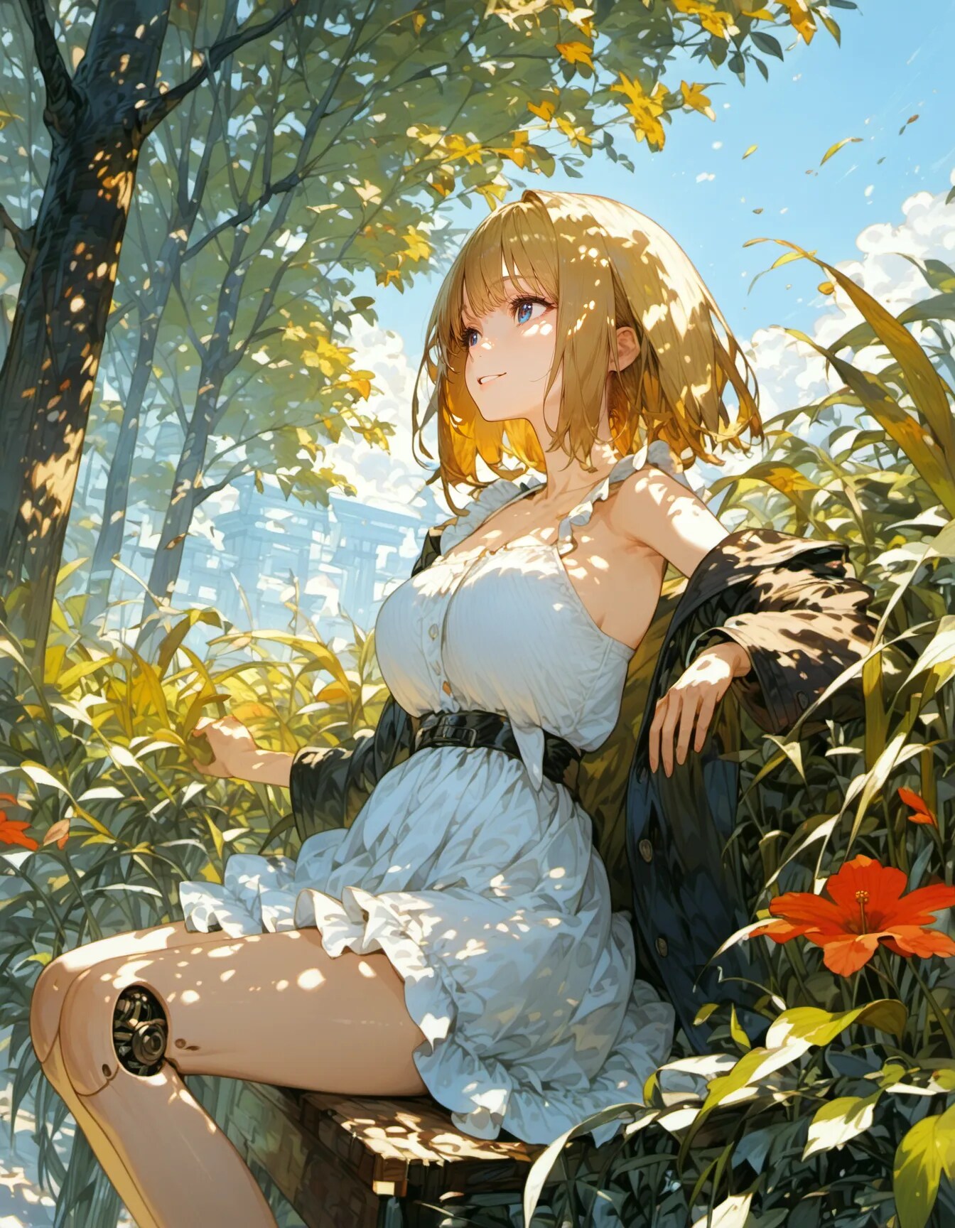 Sunlit Silence Among Wildflowers