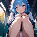 電車で誘惑する青髪ちゃん1 4枚目