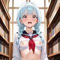 図書室の青髪ちゃん 2枚目