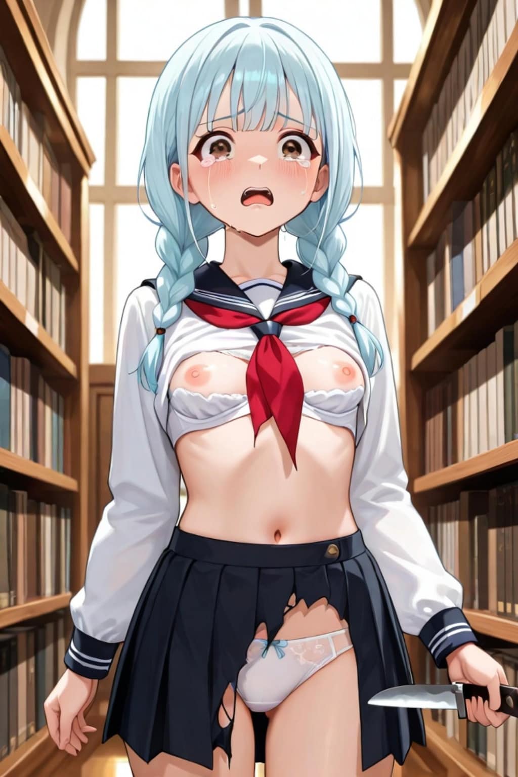 図書室の青髪ちゃん