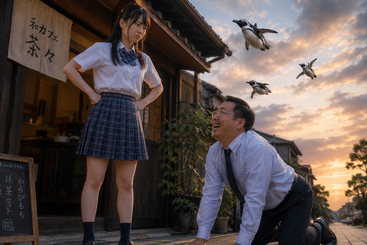 笑顔で土下座